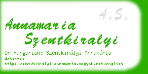 annamaria szentkiralyi business card